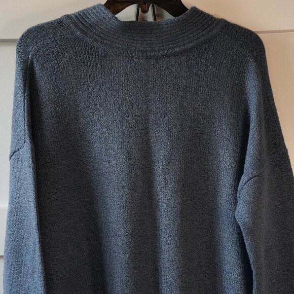 J. Jill, Relaxed Marled V-Neck Knit Long Sleeve Sweater, Indigo, Blue - Picture 4 of 9